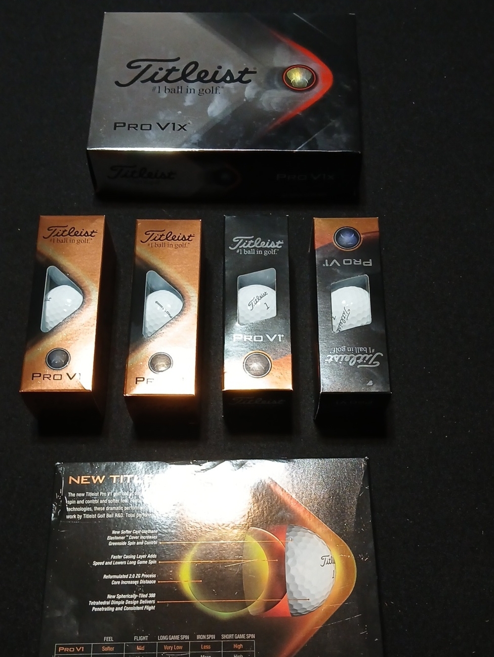 Titleist Pro V1x Golf Ball Gift Boxes - White & Copper Accents